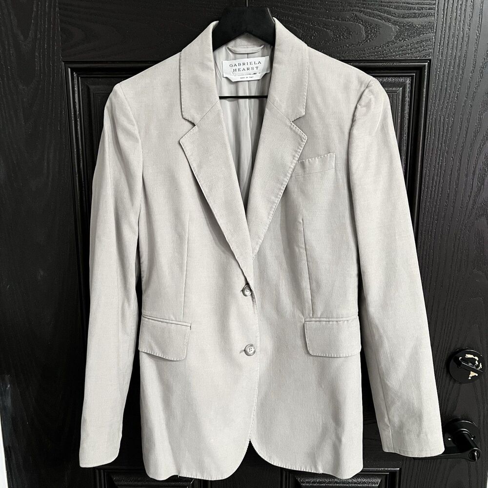 Gabriela Hearst Corduroy Blazer Size 40 Light Grey